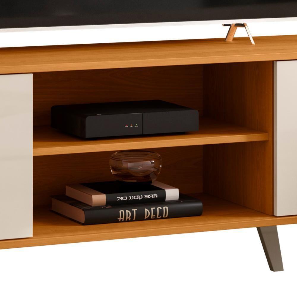 Rack Bancada De Tv 50 Pol 136cm Espain Z10 Off/cinamomo - Mpozenato - 2