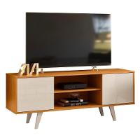 Rack Bancada De Tv 50 Pol 136cm Espain Z10 Off/cinamomo - Mpozenato - 1