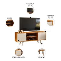 Rack Bancada De Tv 50 Pol 136cm Espain Z10 Off/cinamomo - Mpozenato - 6