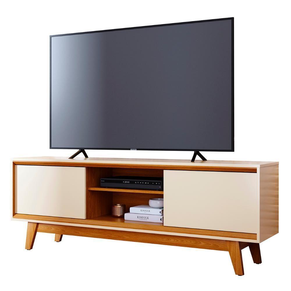 Rack Bancada De Tv 70 Pol 164cm Gaia Z10 Off/cinamomo - Mpozenato - 1