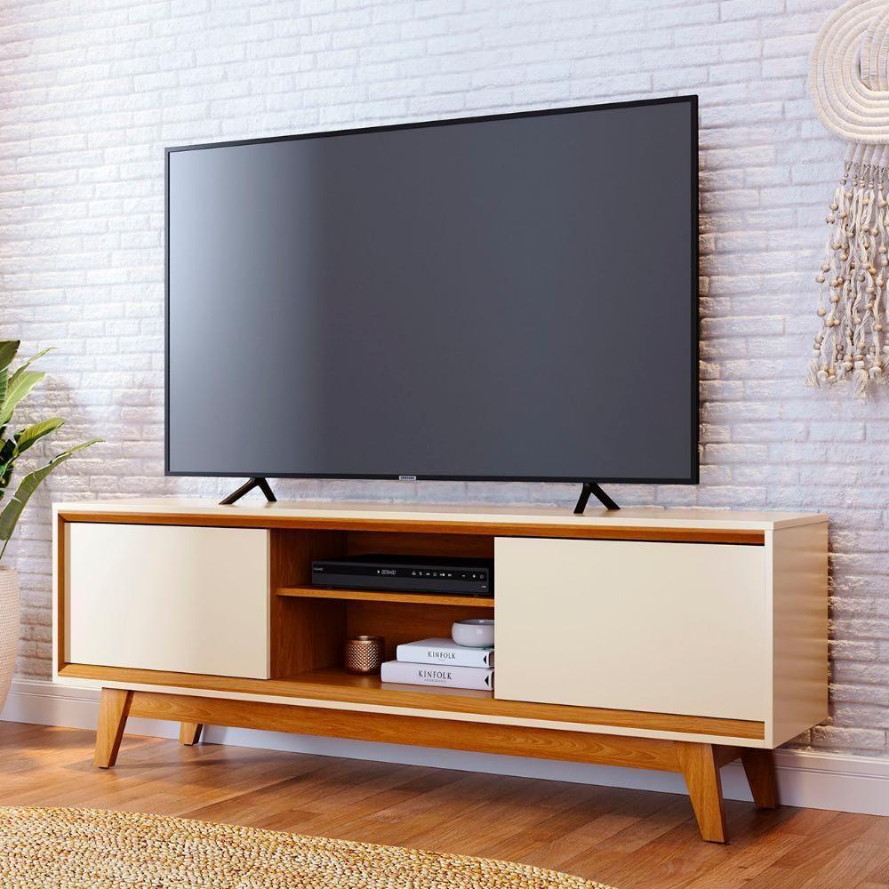 Rack Bancada De Tv 70 Pol 164cm Gaia Z10 Off/cinamomo - Mpozenato - 2