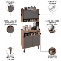 Armário Aéreo Ceci E Balcão Aparador Buffet Lice M24 Freijó/grafite - Mpozenato - 3