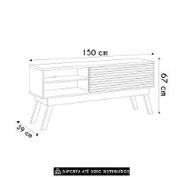Rack Bancada De Tv 65 Pol 150cm Keli Z10 Off/cinamomo - Mpozenato