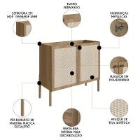 Balcão Aparador Buffet Cantinho Do Café Pés Madeira Arlo A10 Hanover - Mpozenato - 3