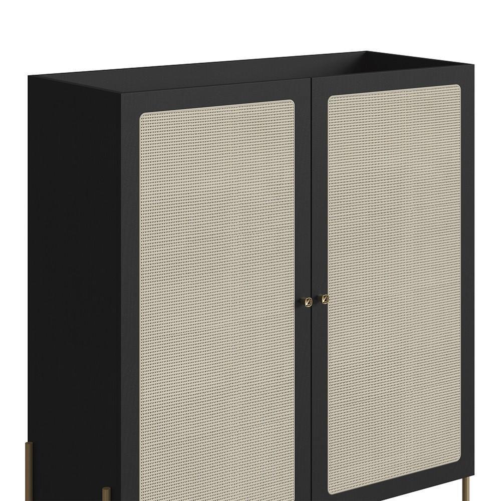 Armário Aparador Bar 2 Portas Pé Metal Arlo A10 Nero/dourado - Mpozenato - 6