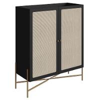 Armário Aparador Bar 2 Portas Pé Metal Arlo A10 Nero/dourado - Mpozenato - 1