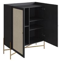 Armário Aparador Bar 2 Portas Pé Metal Arlo A10 Nero/dourado - Mpozenato - 5