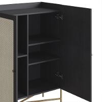 Armário Aparador Bar 2 Portas Pé Metal Arlo A10 Nero/dourado - Mpozenato - 7