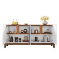 Buffet Aparador 4 Portas Sala De Jantar Nay C14 Branco/cedro - Mpozenato - 5