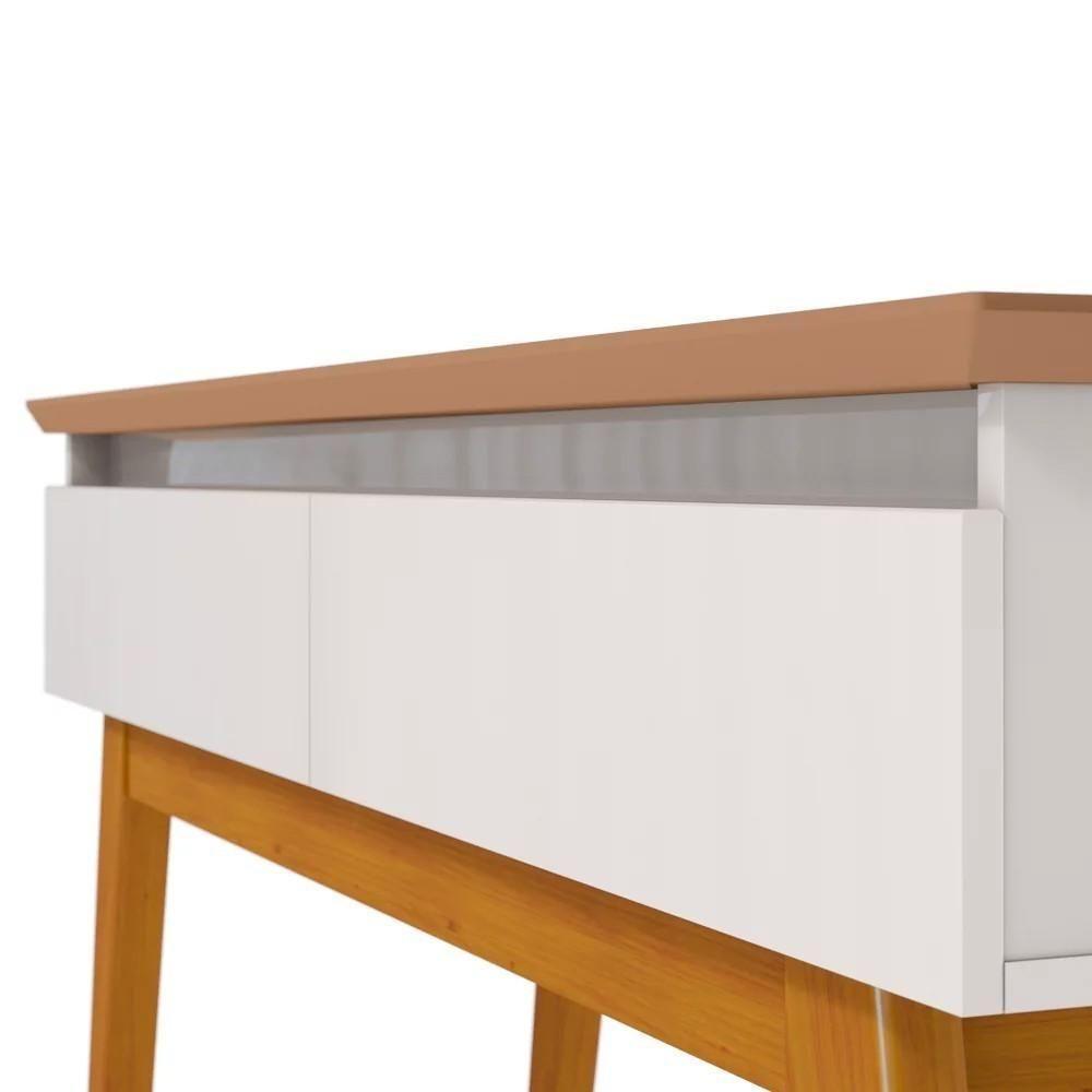 Aparador Classic Com Espelho Adnet 67cm Hi01 Off White/freijó - Mpozenato - 2