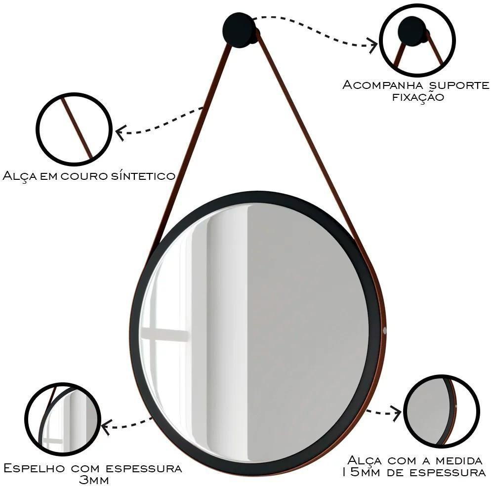 Aparador Classic Com Espelho Adnet 67cm Hi01 Off White/freijó - Mpozenato - 3