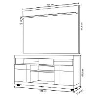 Rack Bancada Yara Com Painel Para Tv Até 47 Pol. Maia Noce Milano/preto - Colibri - 3