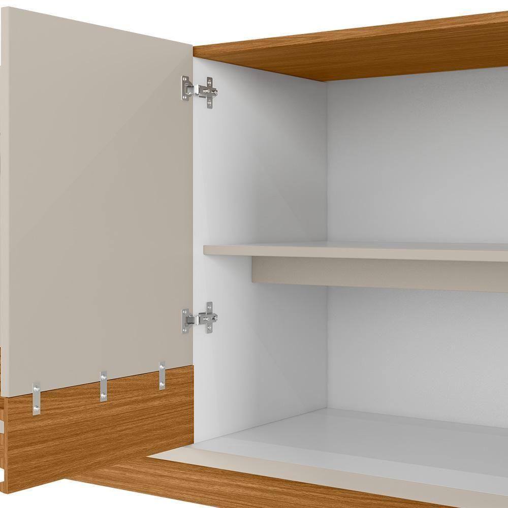 Buffet Aparador Para Sala 4 Portas Luzzo L06 Nature/off White - Mpozenato - 8