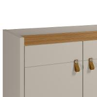 Buffet Aparador Para Sala 4 Portas Luzzo L06 Nature/off White - Mpozenato - 7