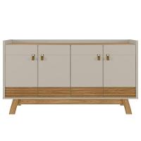 Buffet Aparador Para Sala 4 Portas Luzzo L06 Nature/off White - Mpozenato - 10