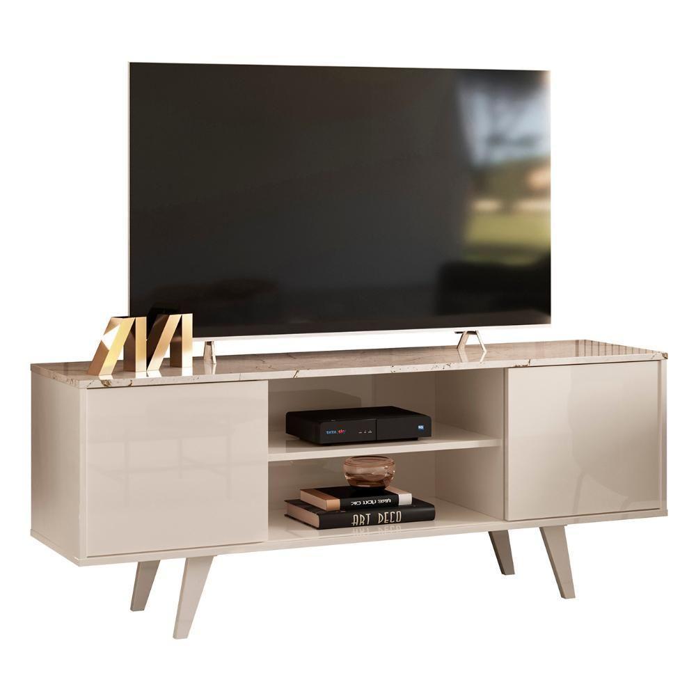 Rack Bancada De Tv 50 Pol 136cm Espain Z10 Off/calacata - Mpozenato - 1