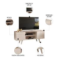 Rack Bancada De Tv 50 Pol 136cm Espain Z10 Off/calacata - Mpozenato - 3