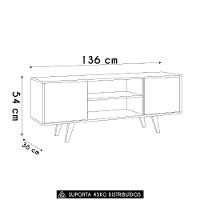 Rack Bancada De Tv 50 Pol 136cm Espain Z10 Off/calacata - Mpozenato