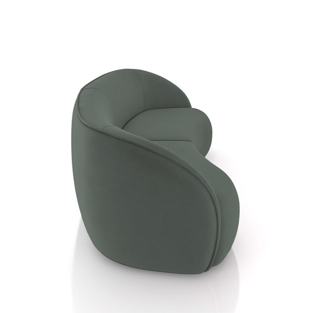 Sofá Decorativo Sala De Estar Bipartido 240cm Clarke Veludo Grafite G45 - Gran Belo - 6