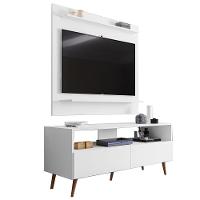 Painel Para Tv 50 Pol Senna E Rack Bancada 136cm Versa M24 Branco - Mpozenato - 1