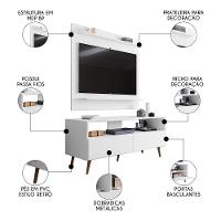 Painel Para Tv 50 Pol Senna E Rack Bancada 136cm Versa M24 Branco - Mpozenato - 3