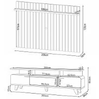 Painel Para Tv 70 Pol Ripado 2.0 E Rack Bancada Amago H01 Off White/cinamomo - Mpozenato
