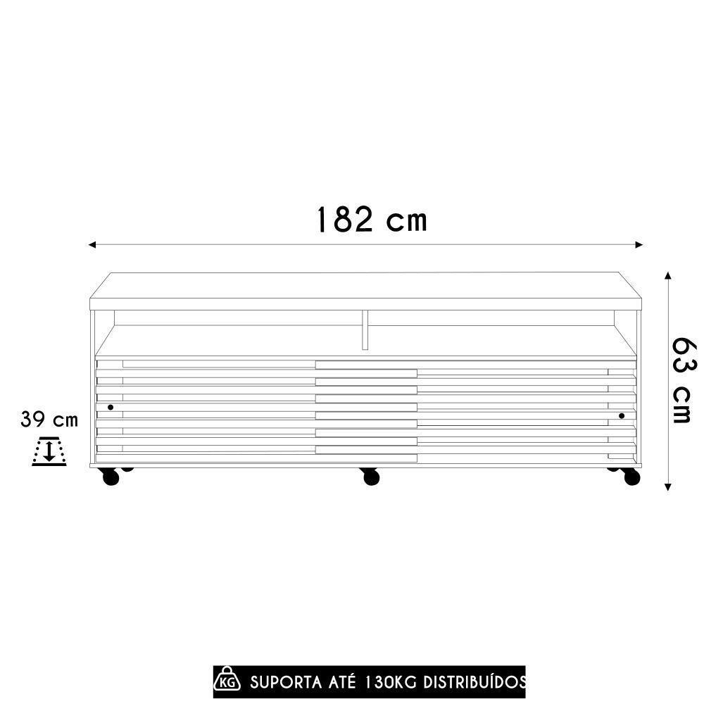 Rack Bancada De Tv 65 Pol 182cm Tery Z10 Off White/cinamomo - Mpozenato - 4