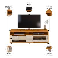 Rack Bancada De Tv 65 Pol 182cm Tery Z10 Off White/cinamomo - Mpozenato - 3