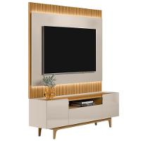 Painel Para Tv 70 Pol Real E Rack Bancada Safira L06 Tauari/off White - Mpozenato - 1