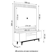 Painel Para Tv 70 Pol Real E Rack Bancada Safira L06 Tauari/off White - Mpozenato - 2