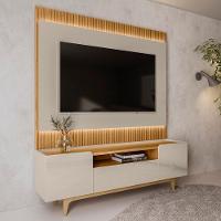 Painel Para Tv 70 Pol Real E Rack Bancada Safira L06 Tauari/off White - Mpozenato - 3