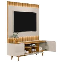 Painel Para Tv 70 Pol Real E Rack Bancada Safira L06 Tauari/off White - Mpozenato