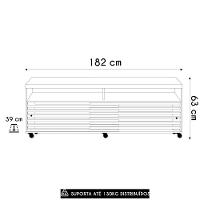 Rack Bancada De Tv 65 Pol 182cm Tery Z10 Cumaru - Mpozenato