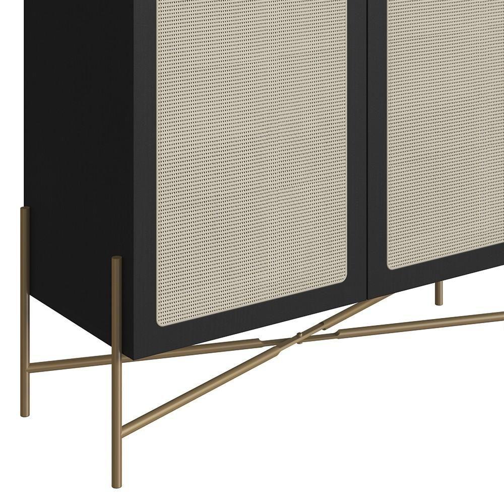 Balcão Aparador Buffet Cantinho Do Café Pé Metal Arlo A10 Nero/dourado - Mpozenato - 6