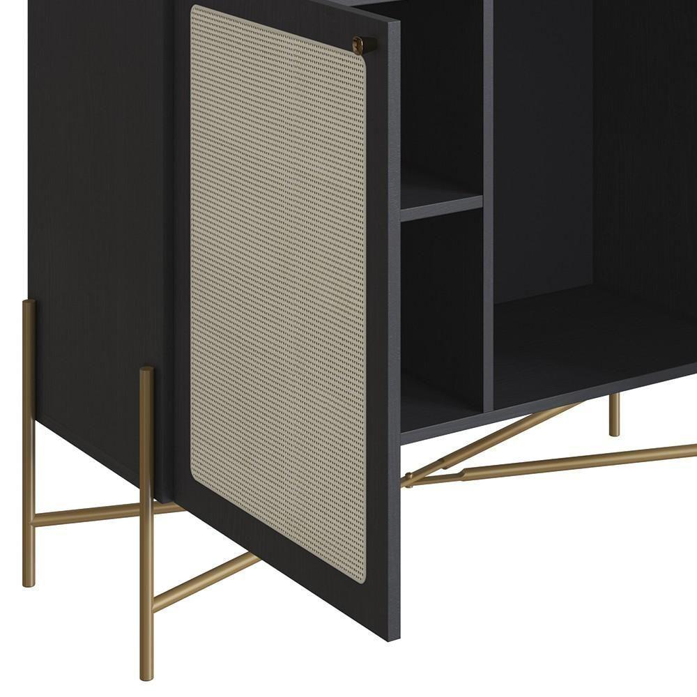 Balcão Aparador Buffet Cantinho Do Café Pé Metal Arlo A10 Nero/dourado - Mpozenato - 7