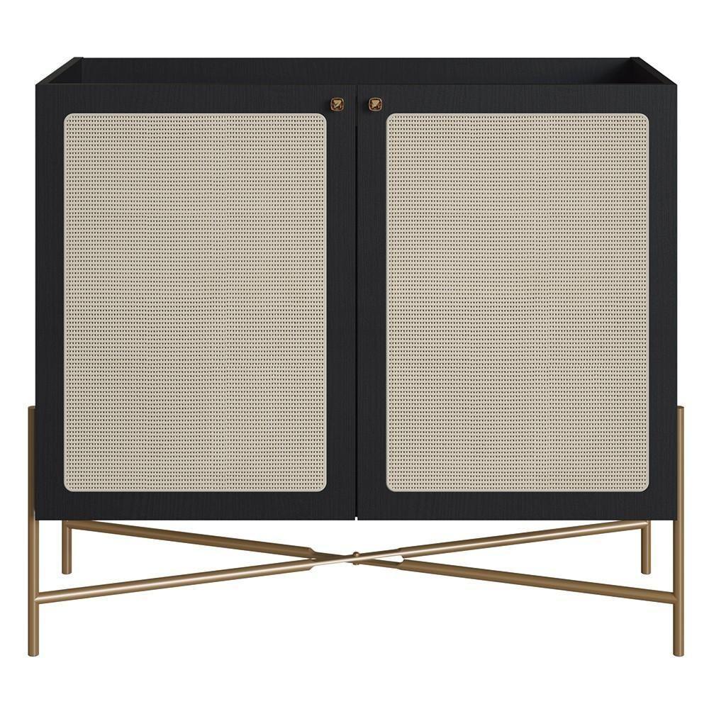 Balcão Aparador Buffet Cantinho Do Café Pé Metal Arlo A10 Nero/dourado - Mpozenato - 8