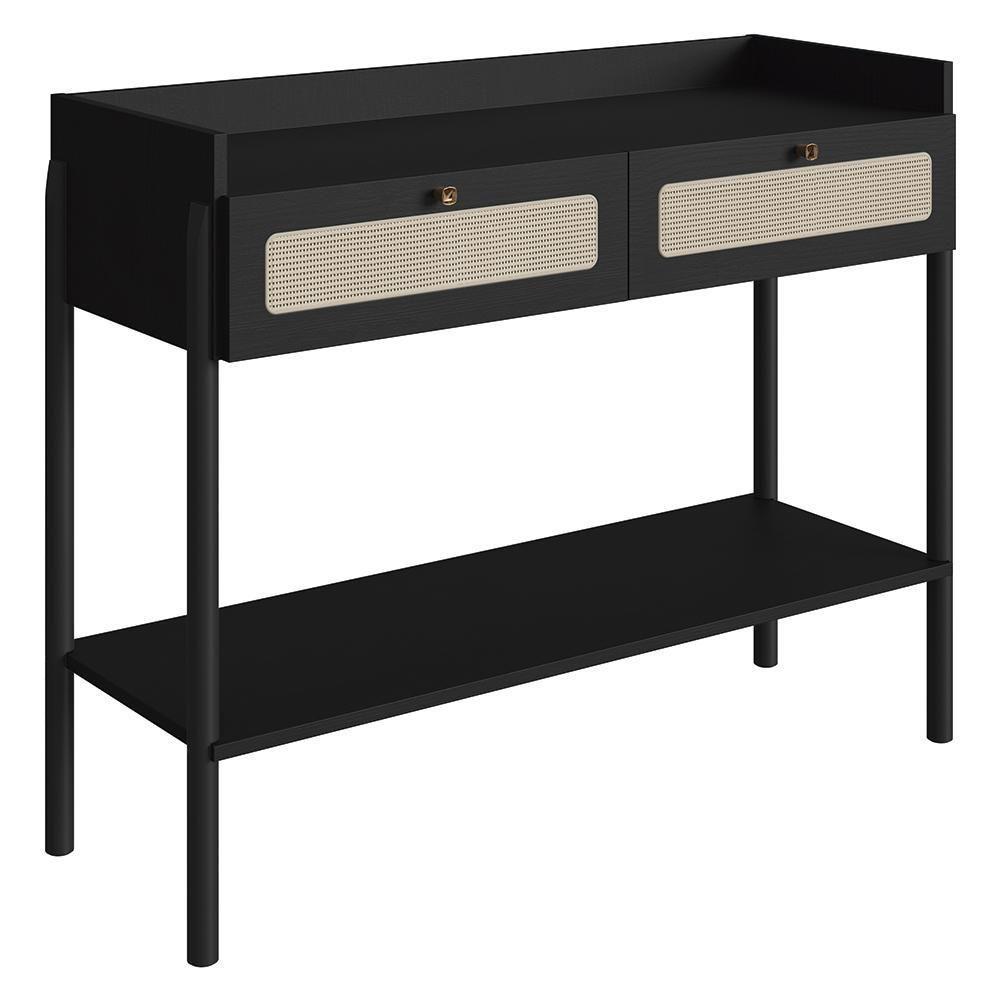 Aparador Para Sala 2 Gavetas Pés Madeira Arlo A10 Nero/preto - Mpozenato - 1