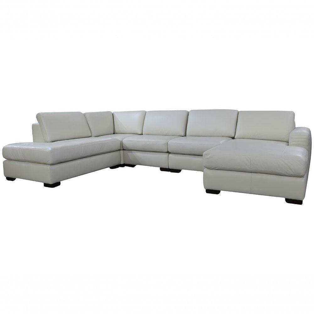 Sofá De Couro N.y. 6 Lugares Off White 4,18 M - Mempra - 2