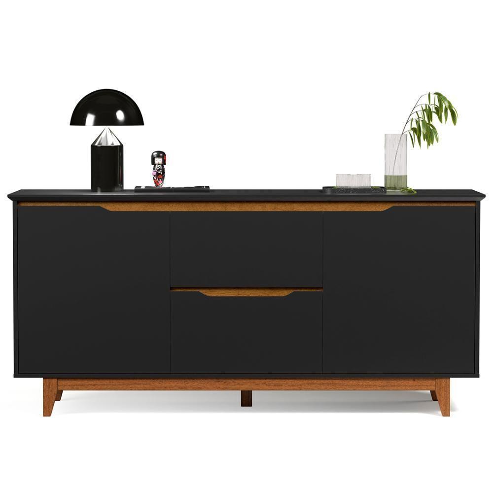 Buffet Aparador Para Sala De Jantar 163cm Flow Preto - Ej Móveis - 10