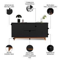 Buffet Aparador Para Sala De Jantar 163cm Flow Preto - Ej Móveis - 3