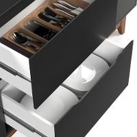 Buffet Aparador Para Sala De Jantar 163cm Flow Preto - Ej Móveis - 6