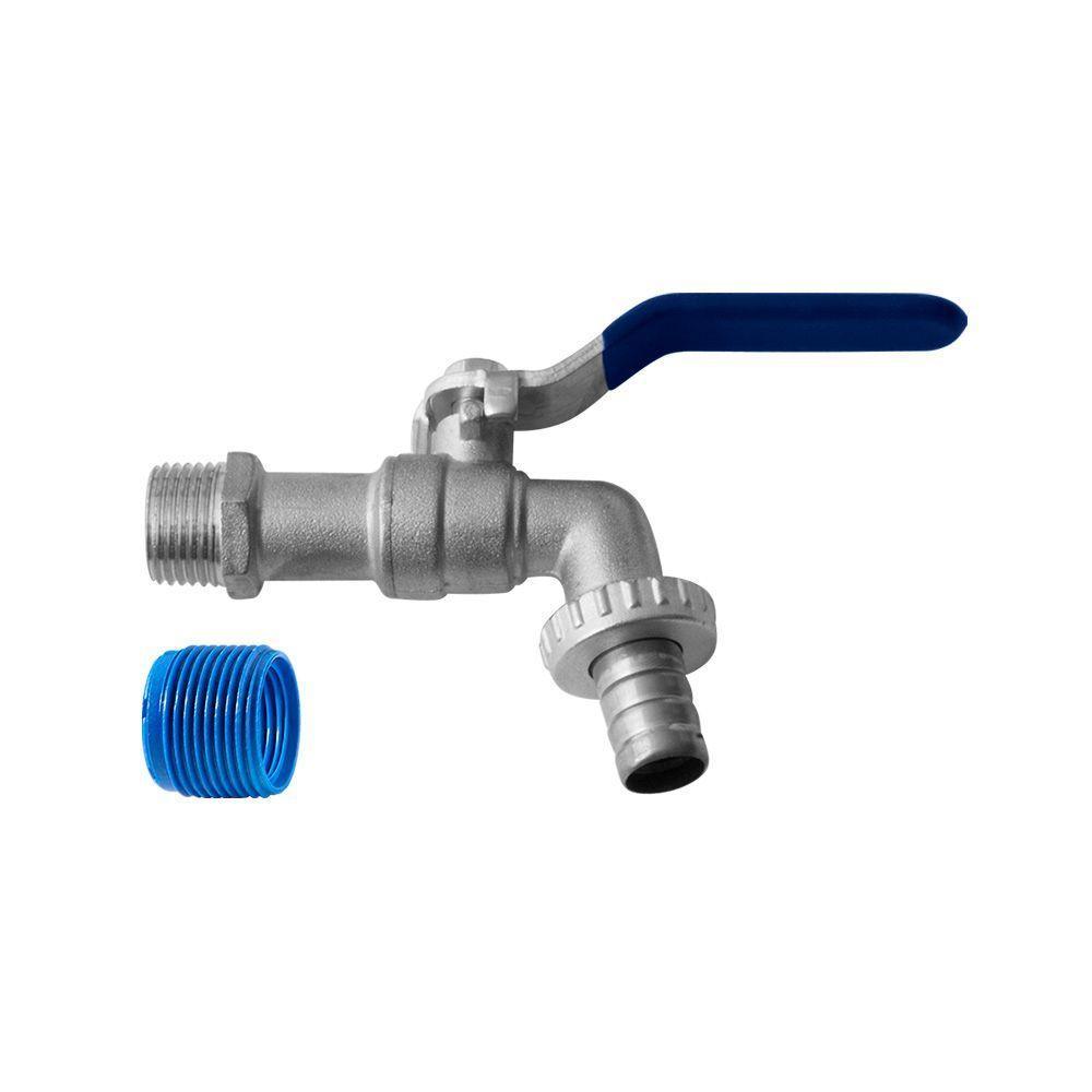 Torneira De Esfera Para Tanque Jardim Com Alavanca Blukit Niquelada - 1