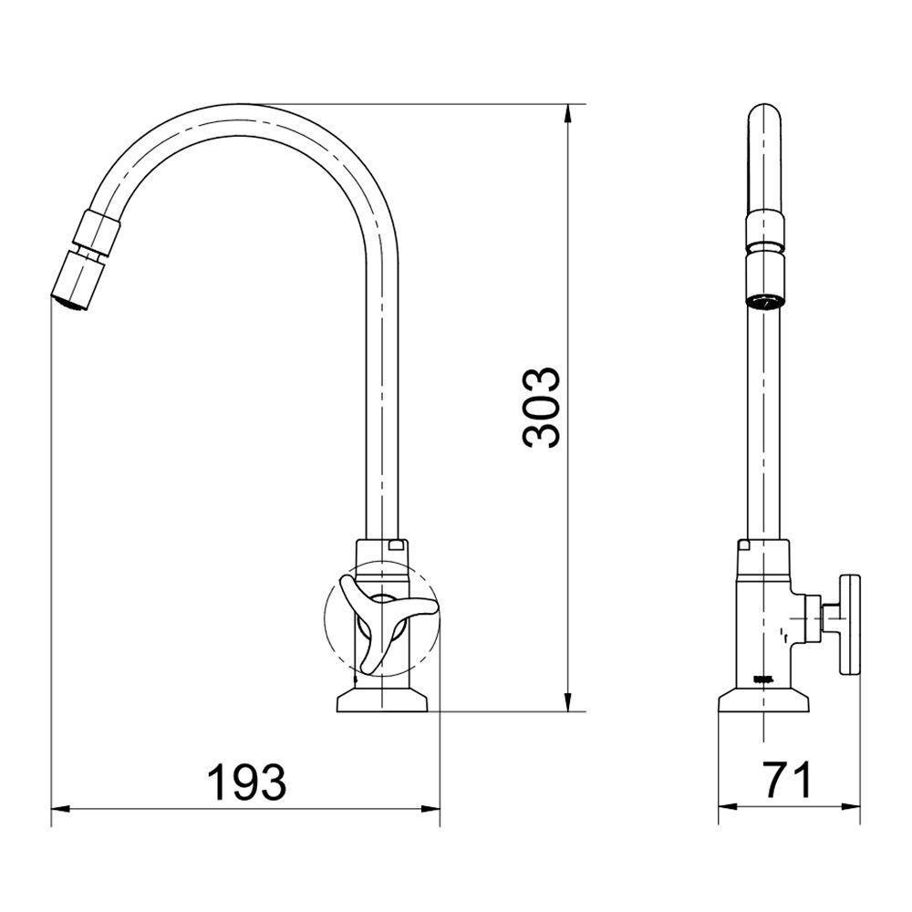 Torneira Docol Nova Trio 1258206 De Bancada Cromada 01258206 - 4