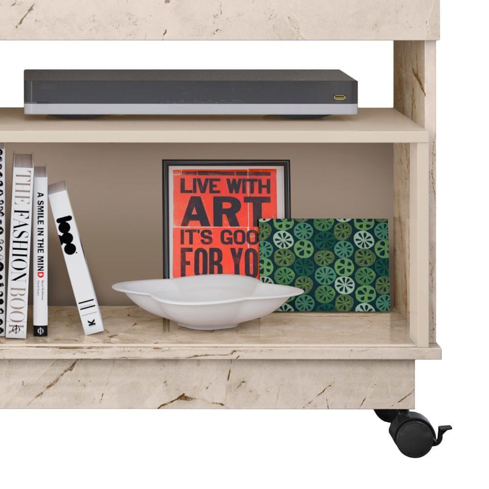 Rack Bancada De Tv 50 Pol 121cm Rute Z10 Off/calacata - Mpozenato - 6