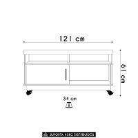 Rack Bancada De Tv 50 Pol 121cm Rute Z10 Off/calacata - Mpozenato