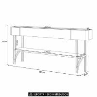 Aparador Sala De Estar Pés De Aço Gianni H01 Off/castanho - Mpozenato
