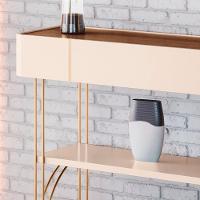 Aparador Sala De Estar Pés De Aço Gianni H01 Off/castanho - Mpozenato - 5