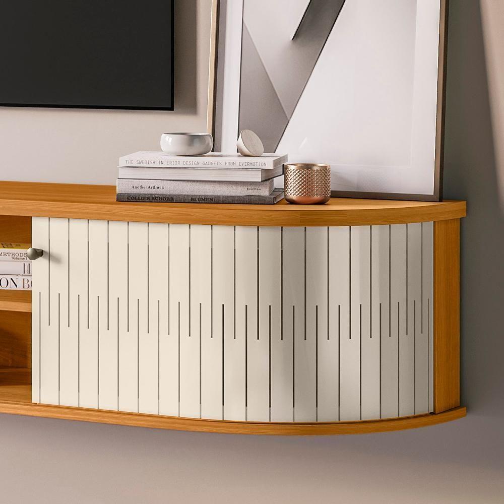 Rack Bancada De Tv 75 Pol 183cm Arvin Z10 Off/cinamomo - Mpozenato - 6