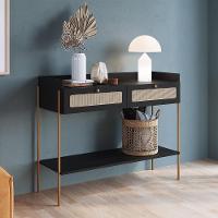 Aparador Para Sala 2 Gavetas Pé Metal Arlo A10 Nero/dourado - Mpozenato - 2