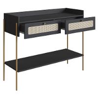 Aparador Para Sala 2 Gavetas Pé Metal Arlo A10 Nero/dourado - Mpozenato - 5